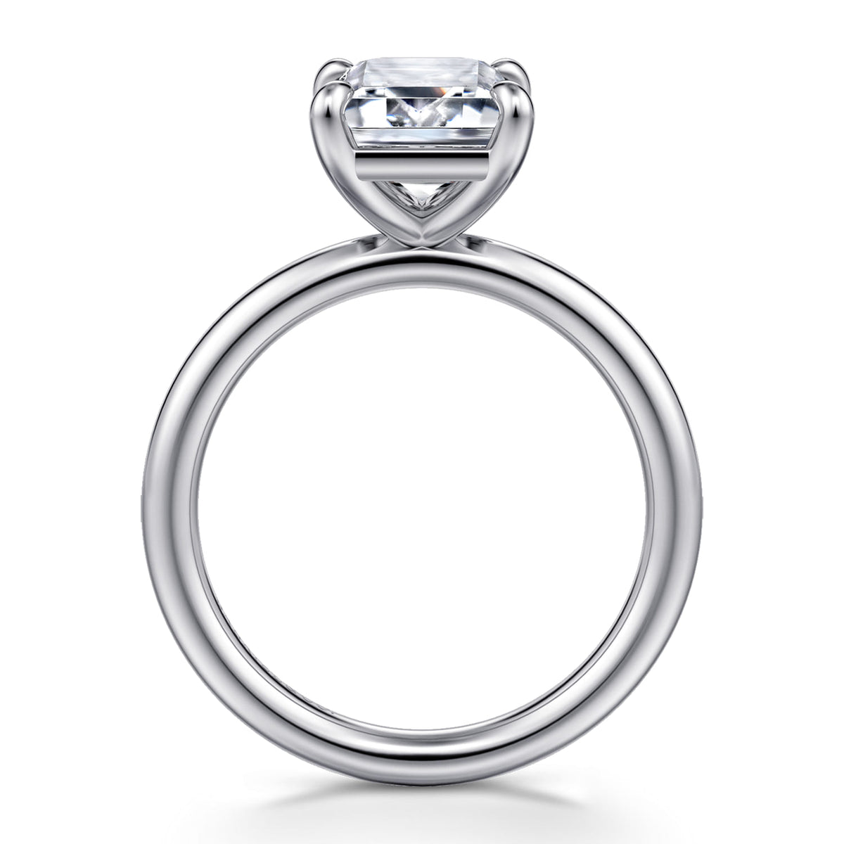 14K White Gold Emerald Cut Solitaire Engagement Ring — Gabriel & Co. ER15619E12W4JJJ; center stone shown for illustration, not included