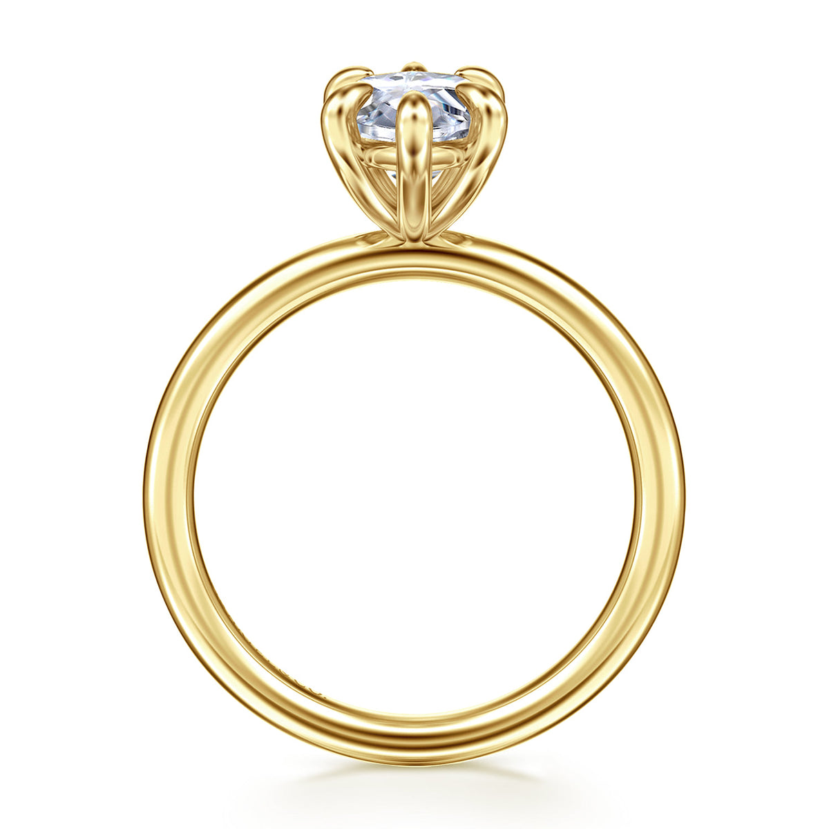 14K Yellow Gold Marquise Shape Solitaire Engagement Ring — Gabriel & Co. ER15619M8Y4JJJ; center stone shown for illustration, not included