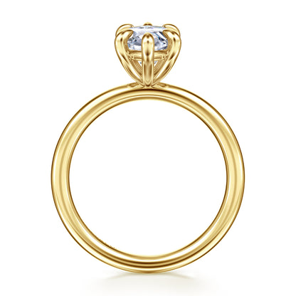 14K Yellow Gold Marquise Shape Solitaire Engagement Ring — Gabriel & Co. ER15619M8Y4JJJ; center stone shown for illustration, not included