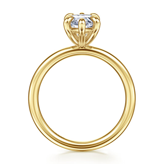 14K Yellow Gold Marquise Shape Solitaire Engagement Ring — Gabriel & Co. ER15619M8Y4JJJ; center stone shown for illustration, not included