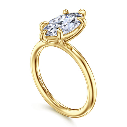 14K Yellow Gold Marquise Shape Solitaire Engagement Ring — Gabriel & Co. ER15619M8Y4JJJ; center stone shown for illustration, not included