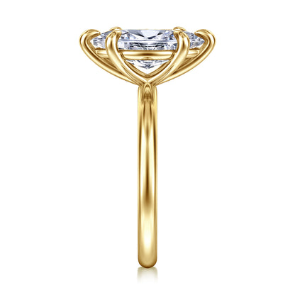14K Yellow Gold Marquise Shape Solitaire Engagement Ring — Gabriel & Co. ER15619M8Y4JJJ; center stone shown for illustration, not included