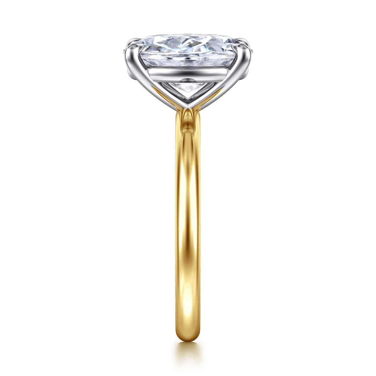 14K White&Yellow Gold Oval Solitaire Engagement Ring — Gabriel & Co. ER15619O12M4JJJ; center stone shown for illustration, not included