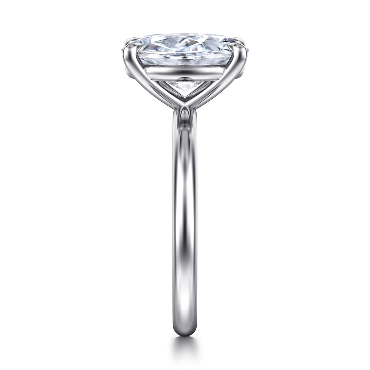 14K White Gold Oval Solitaire Engagement Ring — Gabriel & Co. ER15619O12W4JJJ; center stone shown for illustration, not included