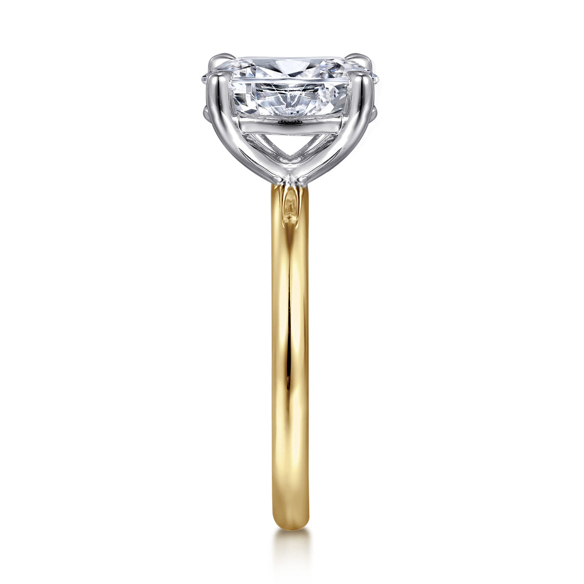 14K White&Yellow Gold Oval Solitaire Engagement Ring — Gabriel & Co. ER15619O8M4JJJ; center stone shown for illustration, not included