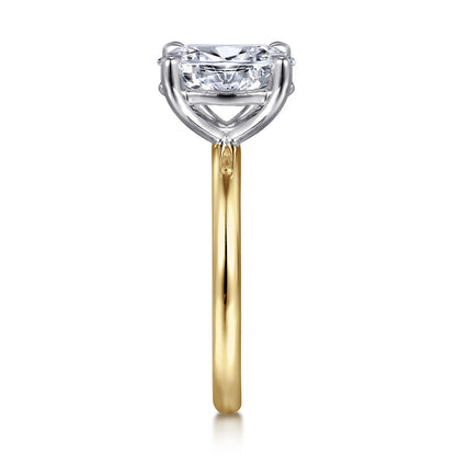 14K White&Yellow Gold Oval Solitaire Engagement Ring — Gabriel & Co. ER15619O8M4JJJ; center stone shown for illustration, not included