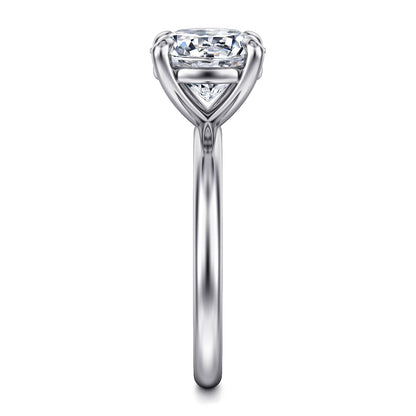 14K White Gold Round Solitaire Engagement Ring — Gabriel & Co. ER15619R12W4JJJ; center stone shown for illustration, not included
