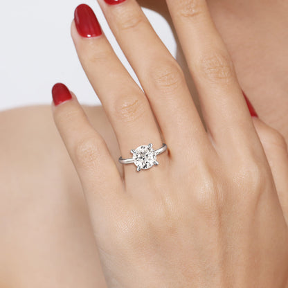 14K White Gold Round Solitaire Engagement Ring — Gabriel & Co. ER15619R12W4JJJ; center stone shown for illustration, not included