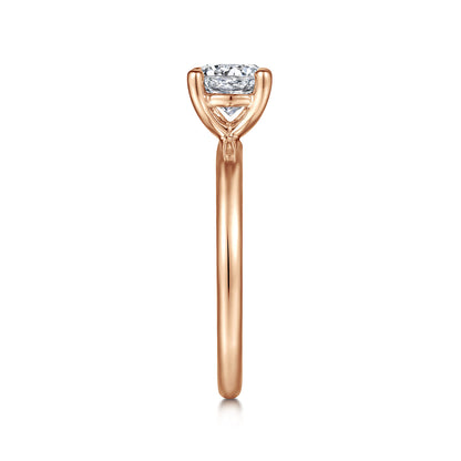 14K Rose Gold Round Solitaire Engagement Ring — Gabriel & Co. ER15619R4K4JJJ; center stone shown for illustration, not included