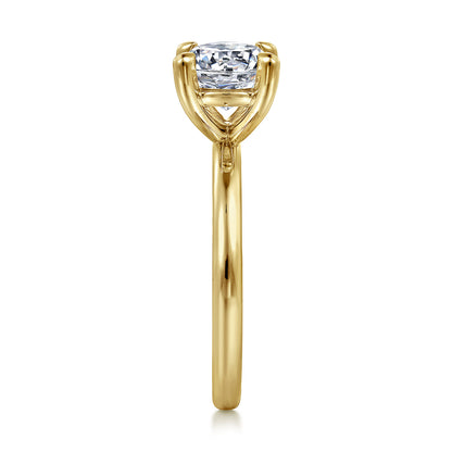 14K Yellow Gold Round Solitaire Engagement Ring — Gabriel & Co. ER15619R8Y4JJJ; center stone shown for illustration, not included