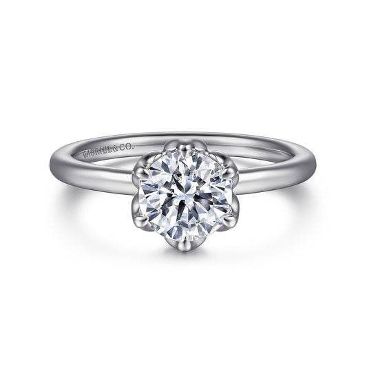 14K White Gold 6 Prong Round SolitaireEngagement Ring — ER15761R4W4JJJ; center stone shown for illustration, not included