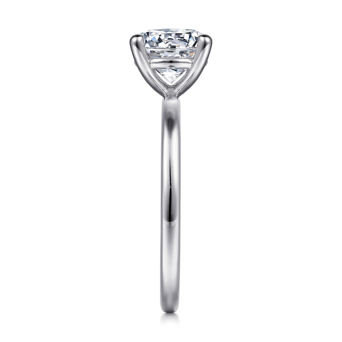 14K White Gold Round Solitaire Diamond Engagement Ring — Gabriel & Co. ER15960R6W4JJJ; center stone shown for illustration, not included