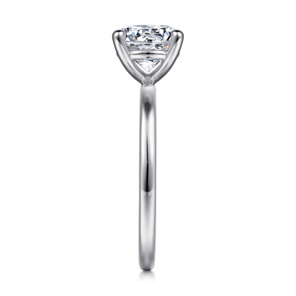 14K White Gold Round Solitaire Diamond Engagement Ring — Gabriel & Co. ER15960R6W4JJJ; center stone shown for illustration, not included