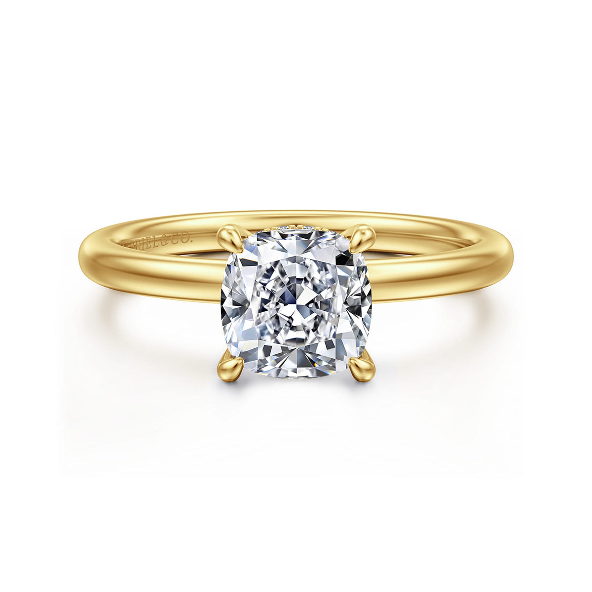 14K Yellow Gold  Cushion Diamond Engagement Ring — ER15972C6Y44JJ; center stone shown for illustration, not included