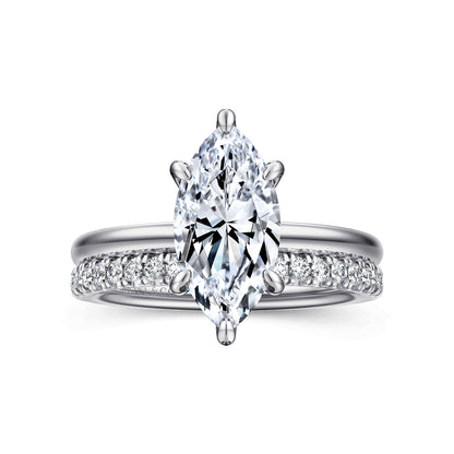 14K White Gold  Marquise Shape Diamond Engagement Ring — Gabriel & Co. ER15972M8W44JJ; center stone shown for illustration, not included