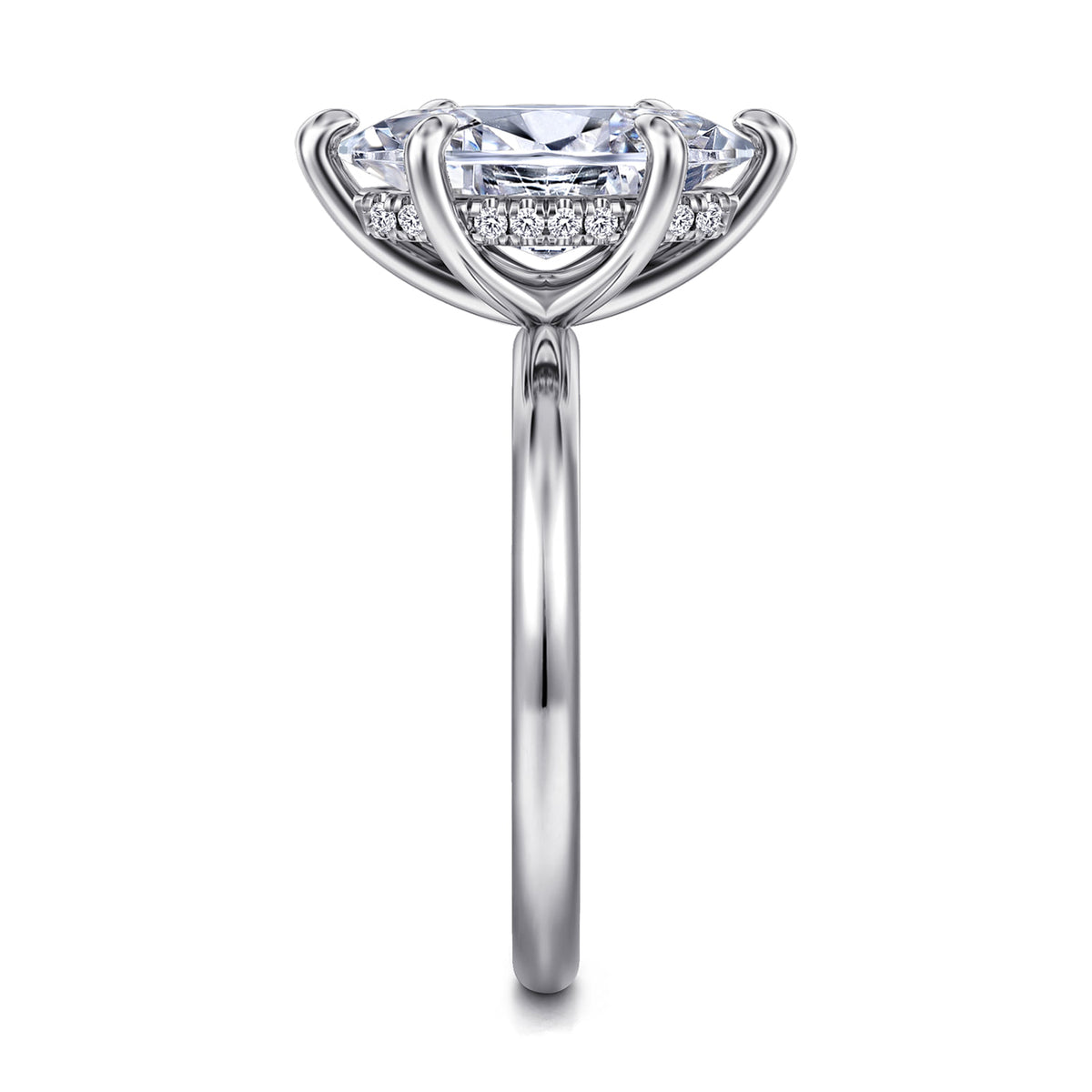 14K White Gold  Marquise Shape Diamond Engagement Ring — Gabriel & Co. ER15972M8W44JJ; center stone shown for illustration, not included