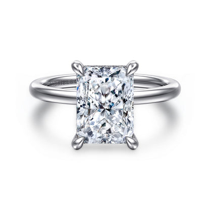 14K White Gold  Radiant Cut Diamond Engagement Ring — Gabriel & Co. ER15972N12W44JJ; center stone shown for illustration, not included