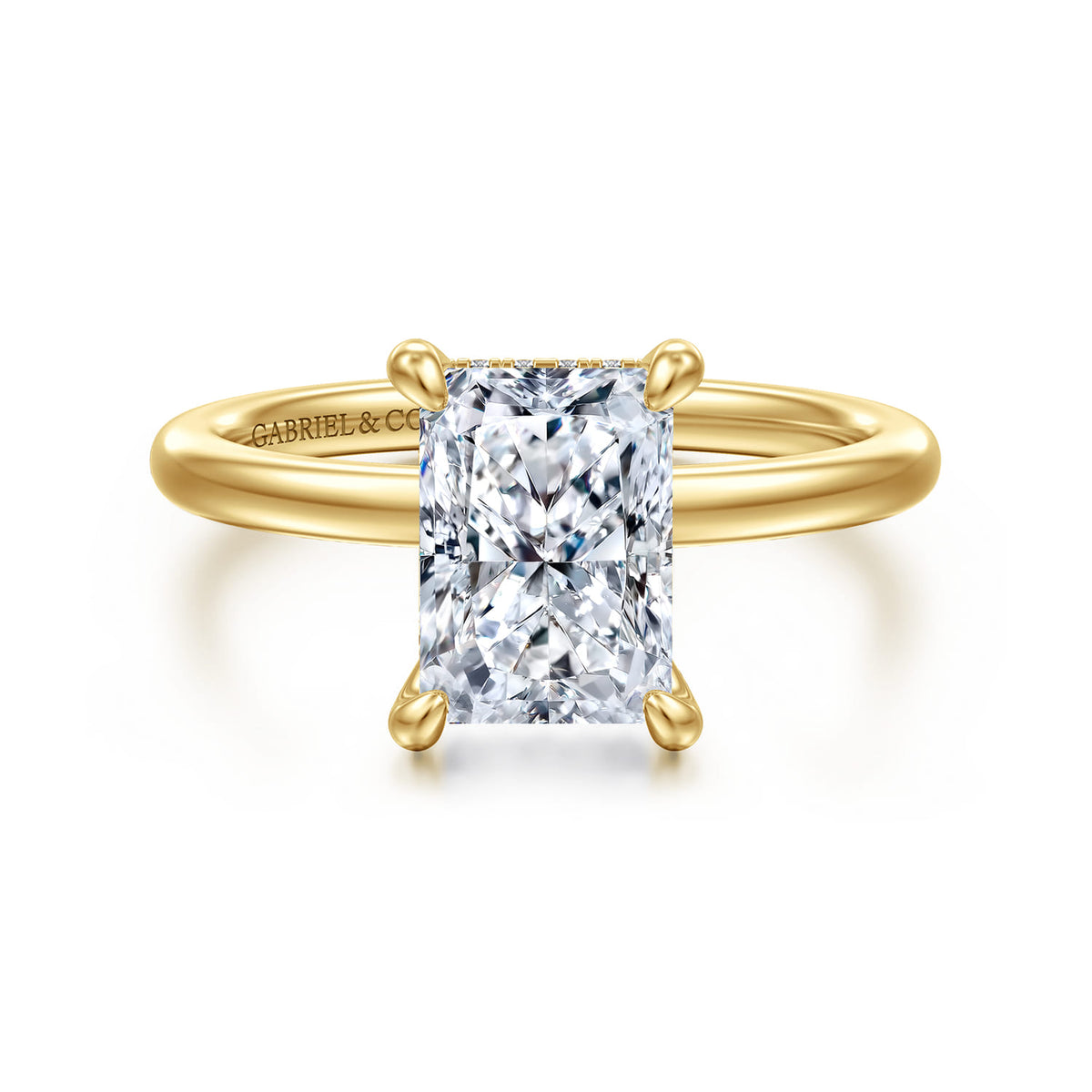 14K Yellow Gold  Radiant Cut Diamond Engagement Ring — ER15972N8Y44JJ; center stone shown for illustration, not included