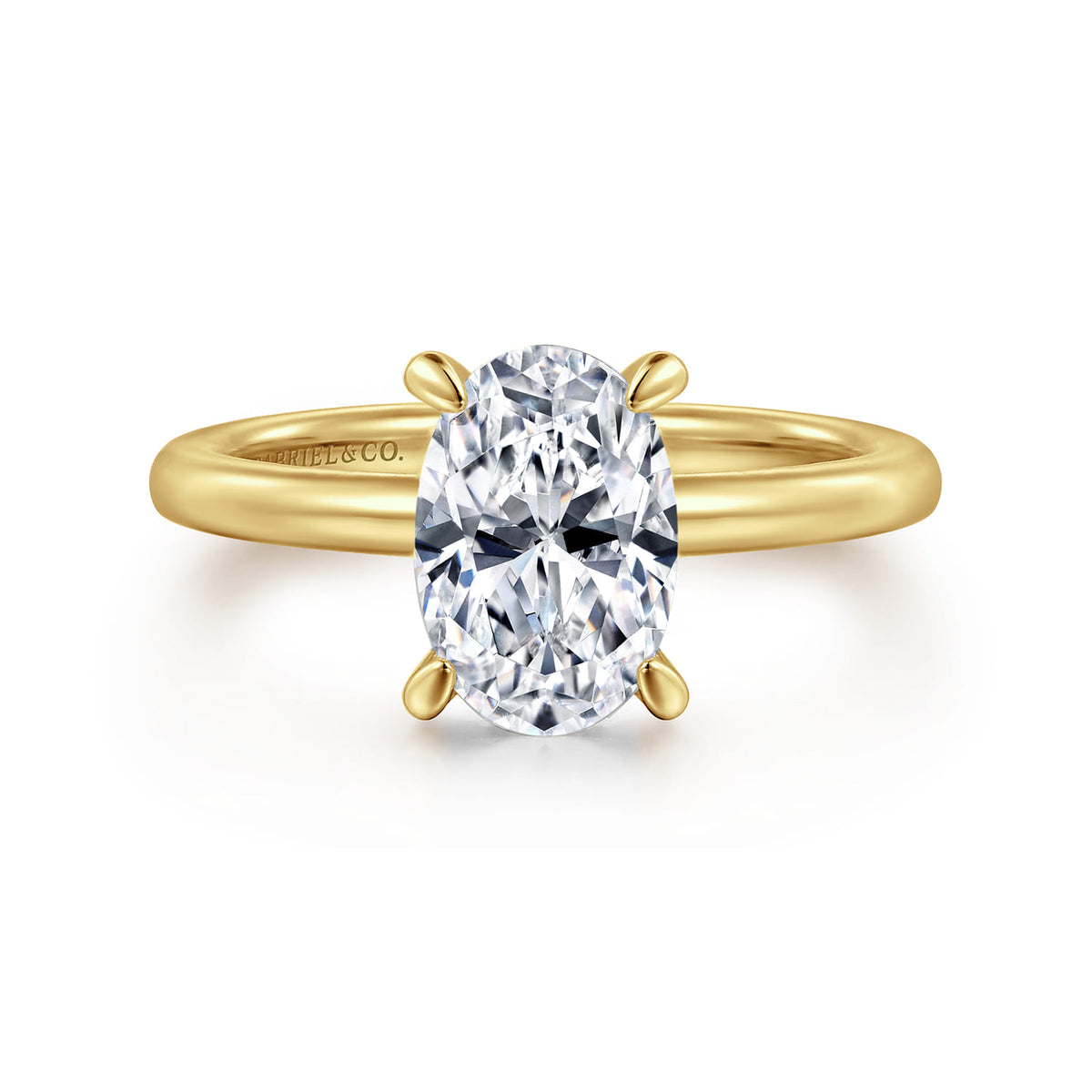 14K Yellow Gold  Oval Diamond Engagement Ring — ER15972O6Y44JJ; center stone shown for illustration, not included