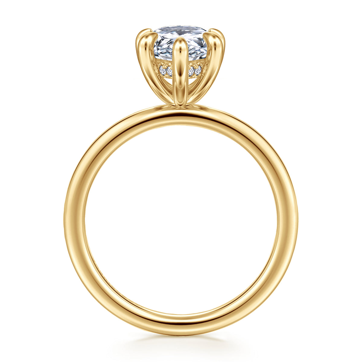 14K Yellow Gold Pear Shape Diamond Engagement Ring — Gabriel & Co. ER15972P8Y44JJ; center stone shown for illustration, not included