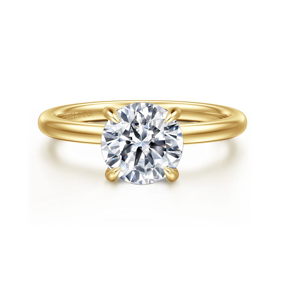 14K Yellow Gold  Round Diamond Engagement Ring — ER15972R6Y44JJ; center stone shown for illustration, not included