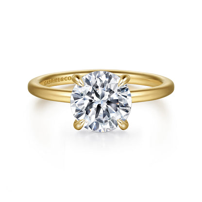 14K Yellow Gold  Round Diamond Engagement Ring — Gabriel & Co. ER15972R8Y44JJ; center stone shown for illustration, not included