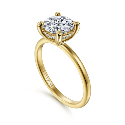 14K Yellow Gold  Round Diamond Engagement Ring — Gabriel & Co. ER15972R8Y44JJ; center stone shown for illustration, not included