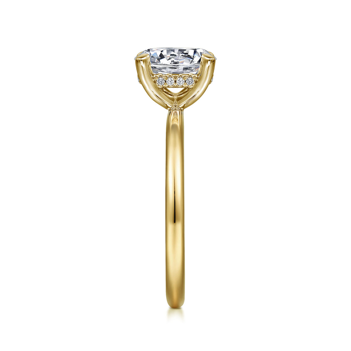 14K Yellow Gold  Round Diamond Engagement Ring — Gabriel & Co. ER15972R8Y44JJ; center stone shown for illustration, not included