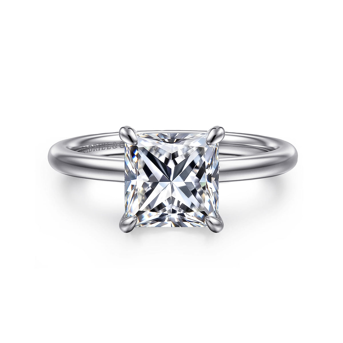 14K White Gold  Princess Diamond Engagement Ring — ER15972S8W44JJ; center stone shown for illustration, not included
