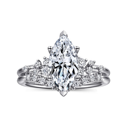 Platinum Marquise Shape Diamond Engagement Ring — Gabriel & Co. ER15973M6PT4JJ; center stone shown for illustration, not included