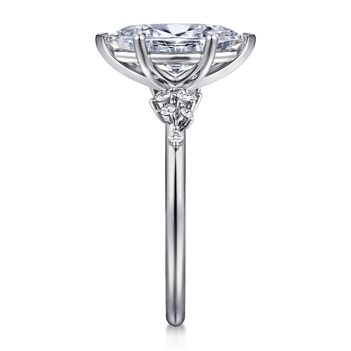 14K White Gold Marquise Shape Diamond Engagement Ring — Gabriel & Co. ER15973M6W44JJ; center stone shown for illustration, not included