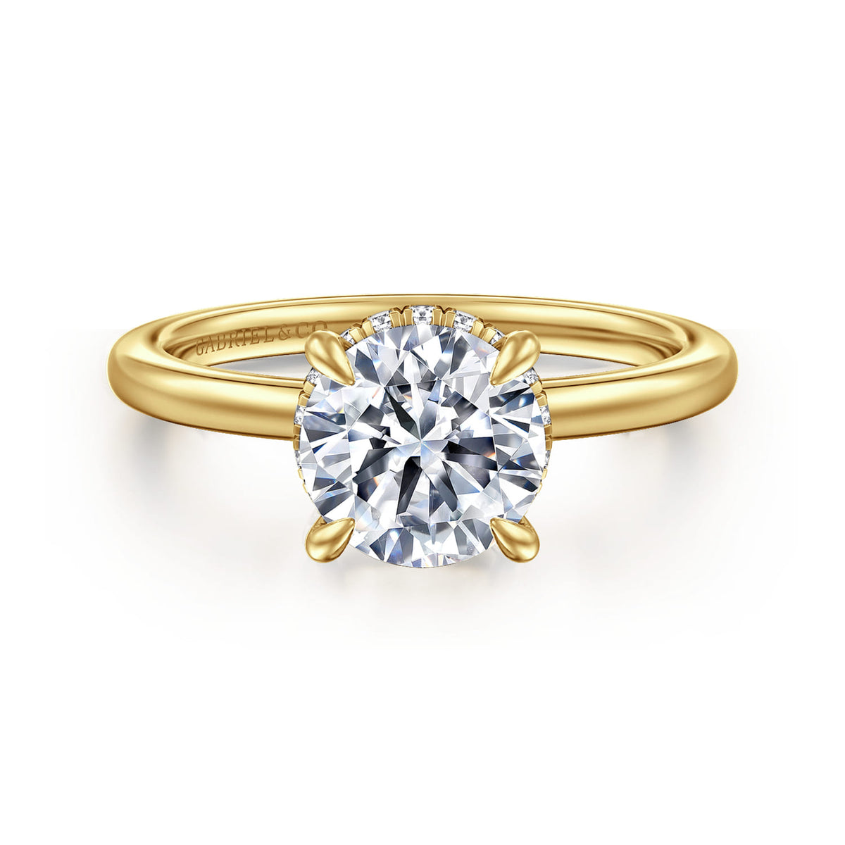 14K Yellow Gold  Round Diamond Engagement Ring — ER16061R6Y44JJ; center stone shown for illustration, not included