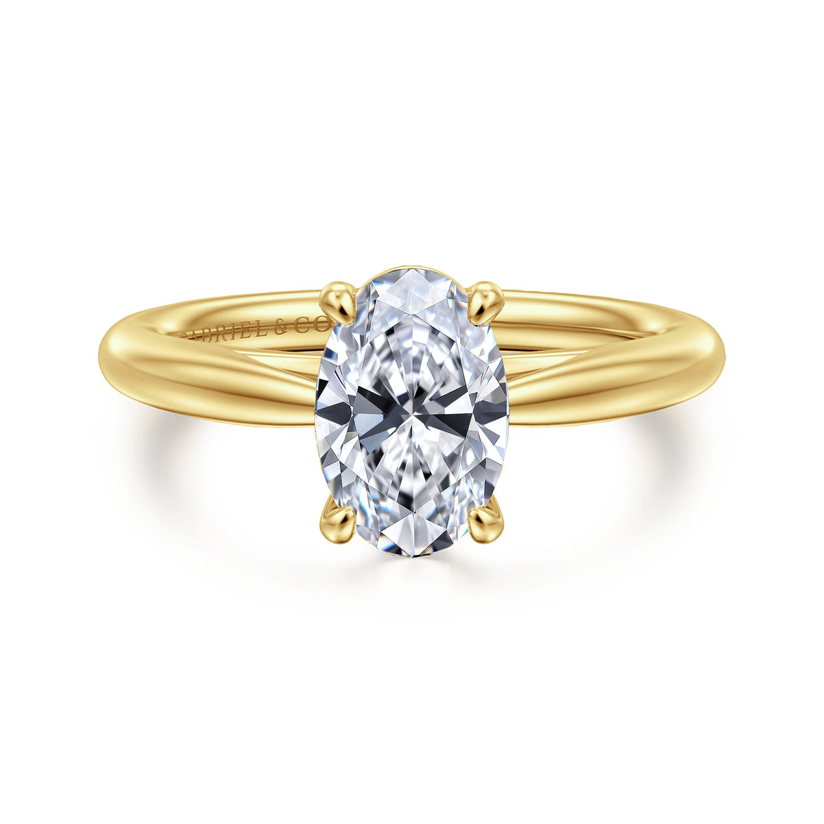 14K Yellow Gold Oval Diamond Engagement Ring — ER16132O6VY4JJJ; center stone shown for illustration, not included