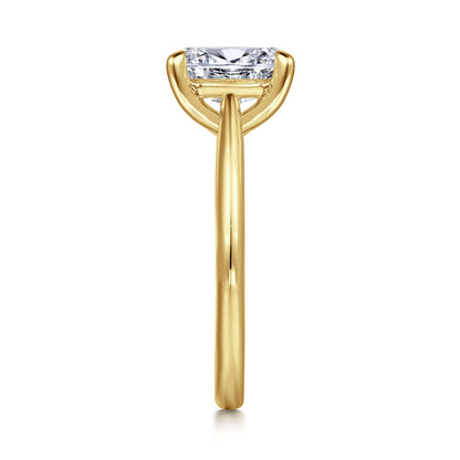 14K Yellow Gold Oval Solitaire Diamond Engagement Ring — Gabriel & Co. ER16132O8Y4JJJ; center stone shown for illustration, not included