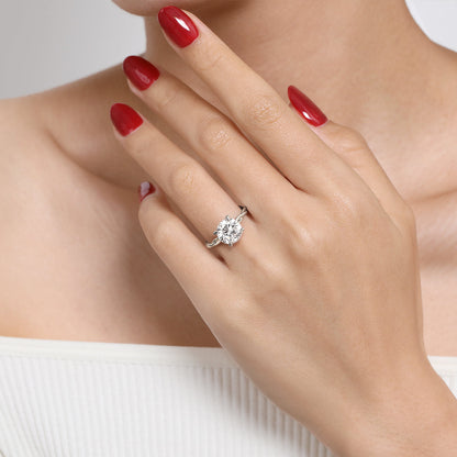 14K White Gold Twisted Round Diamond Engagement Ring — Gabriel & Co. ER16188R12W4JJJ; center stone shown for illustration, not included