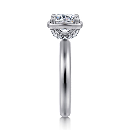 14K White Gold Bezel Prong Round Diamond Engagement Ring — Gabriel & Co. ER16189R8W44JJ; center stone shown for illustration, not included