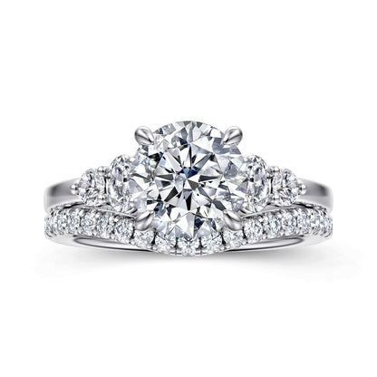 14K White Gold Round Diamond Engagement Ring — Gabriel & Co. ER16192R8W44JJ; center stone shown for illustration, not included