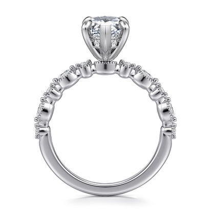 14K White Gold Marquise Shape Diamond Engagement Ring — Gabriel & Co. ER16233M8W44JJ; center stone shown for illustration, not included