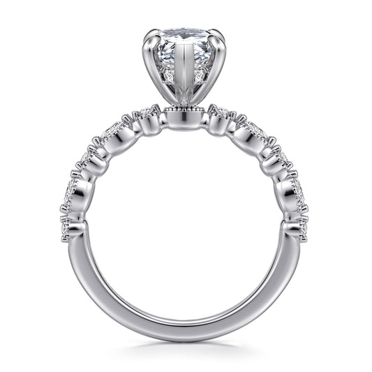 14K White Gold Marquise Shape Diamond Engagement Ring — Gabriel & Co. ER16233M8W44JJ; center stone shown for illustration, not included