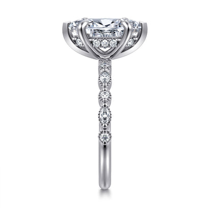 14K White Gold Marquise Shape Diamond Engagement Ring — Gabriel & Co. ER16233M8W44JJ; center stone shown for illustration, not included