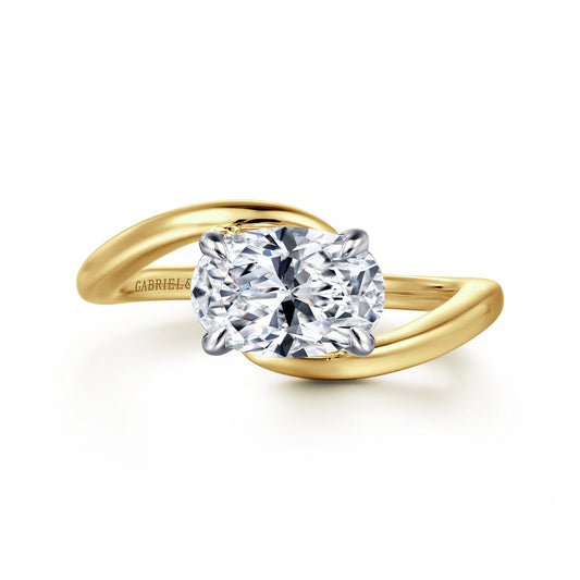 14K White-Yellow Gold Bypass Oval Diamond Engagement Ring — Gabriel & Co. ER16277O6M4JJJ