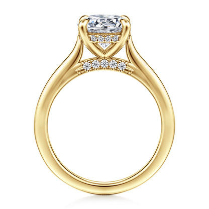 14K Yellow Gold Round  Diamond Engagement Ring — Gabriel & Co. ER16339R8Y44JJ; center stone shown for illustration, not included