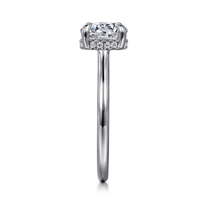 14K White Gold Round  Diamond Engagement Ring — Gabriel & Co. ER16340R6W44JJ; center stone shown for illustration, not included