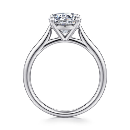 14K White Gold Round Solitaire Diamond Engagement Ring — Gabriel & Co. ER16355R8W4JJJ; center stone shown for illustration, not included