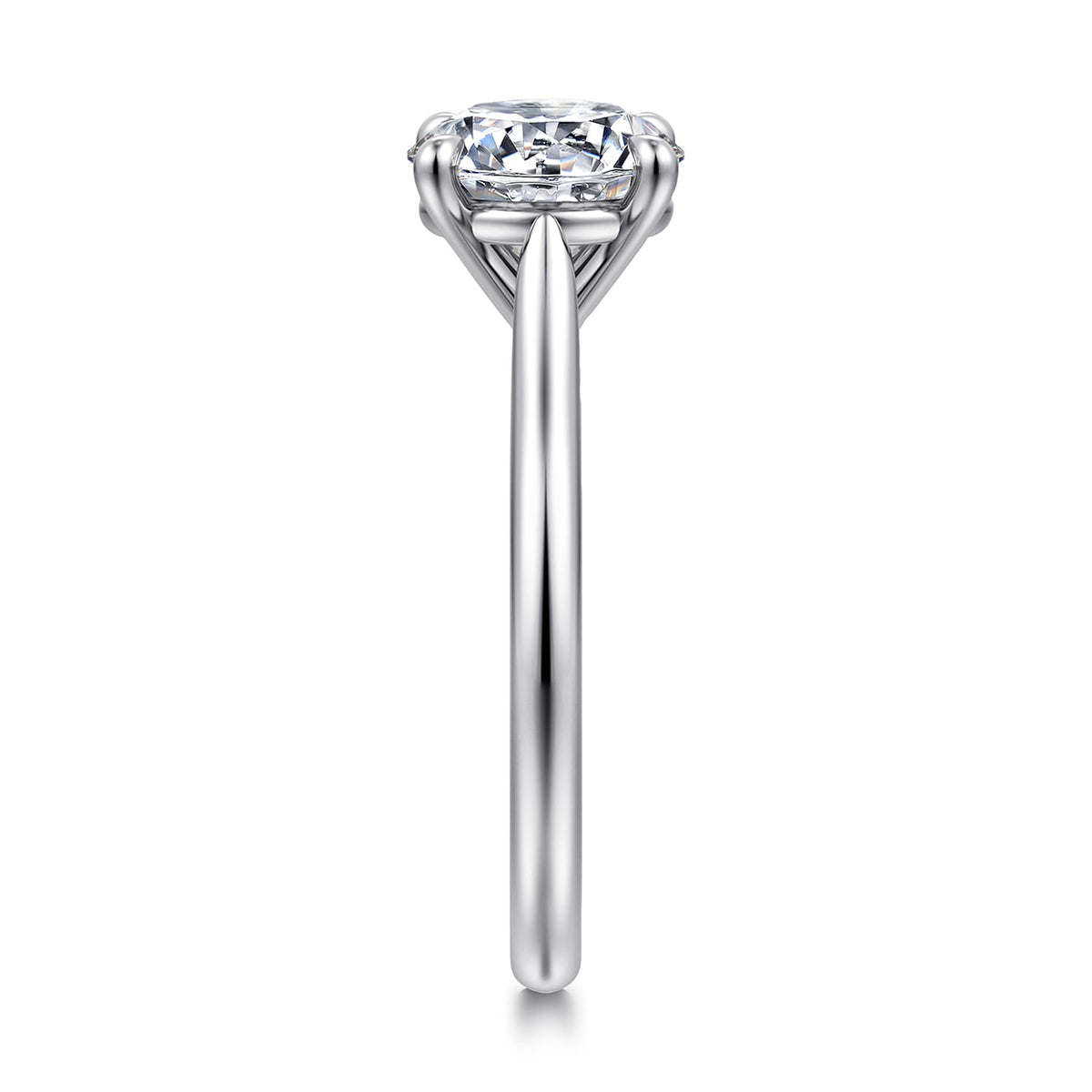 14K White Gold Round Solitaire Diamond Engagement Ring — Gabriel & Co. ER16355R8W4JJJ; center stone shown for illustration, not included