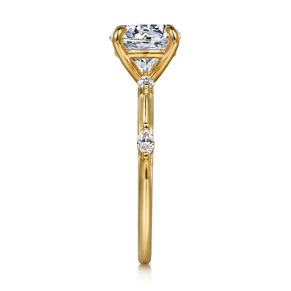 14K Yellow Gold Round Diamond Engagement Ring — Gabriel & Co. ER16432R8Y43JJ; center stone shown for illustration, not included