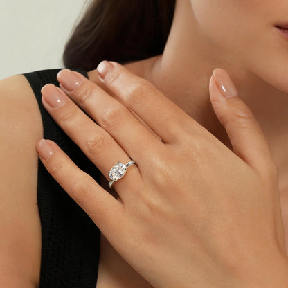 14K White Gold East West Oval Diamond Engagement Ring — Gabriel & Co. ER16476O8W44JJ; center stone shown for illustration, not included