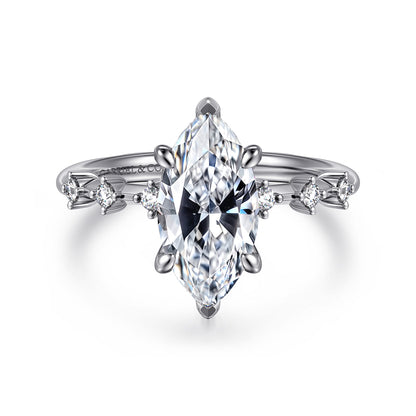 14K White Gold Marquise Shape Diamond Engagement Ring — Gabriel & Co. ER16530M8W44JJ; center stone shown for illustration, not included