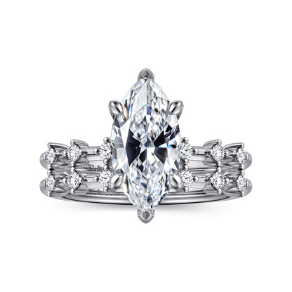 14K White Gold Marquise Shape Diamond Engagement Ring — Gabriel & Co. ER16530M8W44JJ; center stone shown for illustration, not included