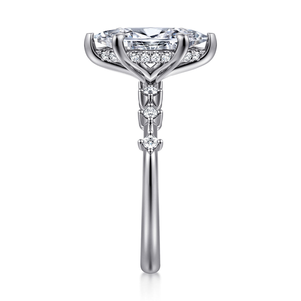 14K White Gold Marquise Shape Diamond Engagement Ring — Gabriel & Co. ER16530M8W44JJ; center stone shown for illustration, not included